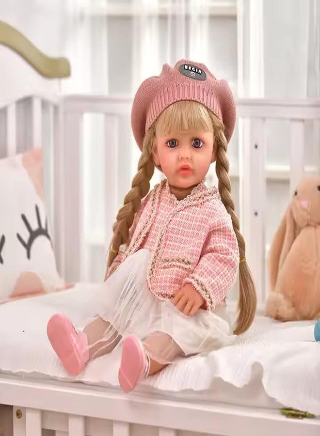 OOTLO Lifelike Musical Full Silicone Body Reborn Baby Girl Doll Toy,22" Beautiful Lifelike Doll Full Body Vinyl Silicone with Long Hair for Girls - Image 5